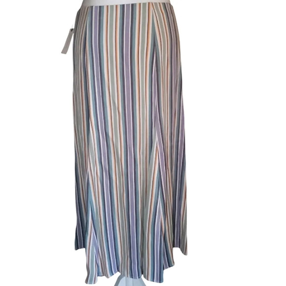 Anthropologie Maeve Freya Faux Button Front Full Hem Midi Skirt NWT Size 8 - Picture 6 of 8